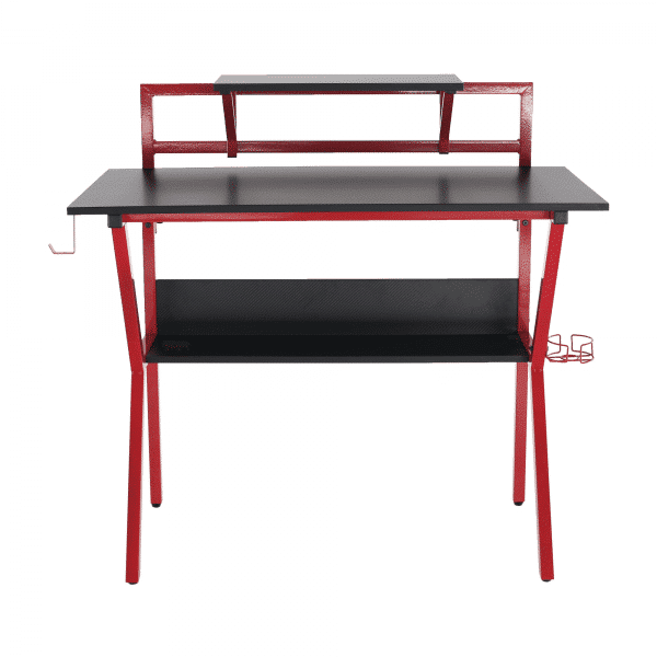 PC stôl/herný stôl, červená/čierna, TABER