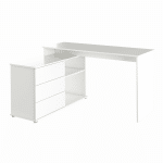 Univerzálny rohový pc stôl, biela, terino