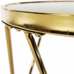 Príručný stolík, gold chróm zlatá/čierna, valero