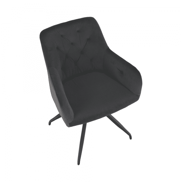 Otočná stolička, tmavosivá Velvet látka/čierna, VELEZA