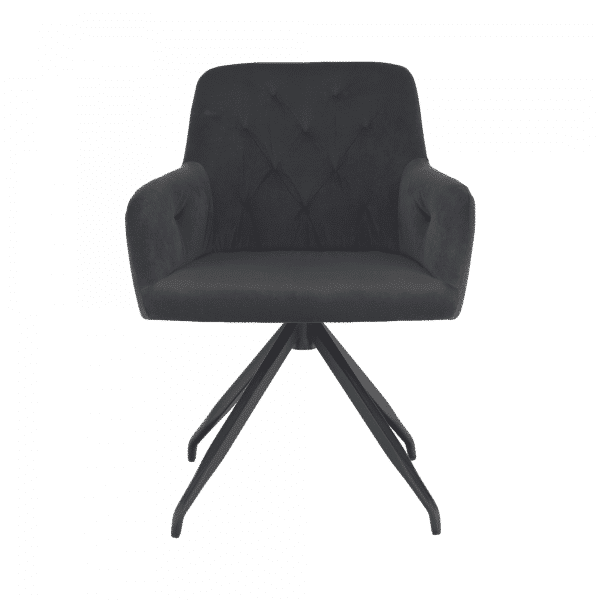 Otočná stolička, tmavosivá Velvet látka/čierna, VELEZA