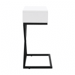 Príručný/nočný stolík, biela/čierna, vired