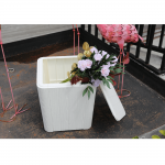 Záhradný úložný box/príručný stolík, biela, iblis