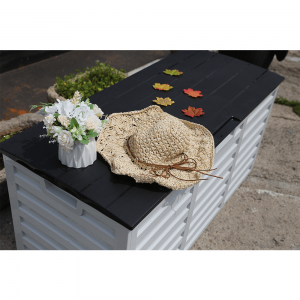 Záhradný úložný box, biela/čierna, PADMO