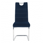 Jedálenská stolička, modrá velvet látka/svetlé šitie, abira new