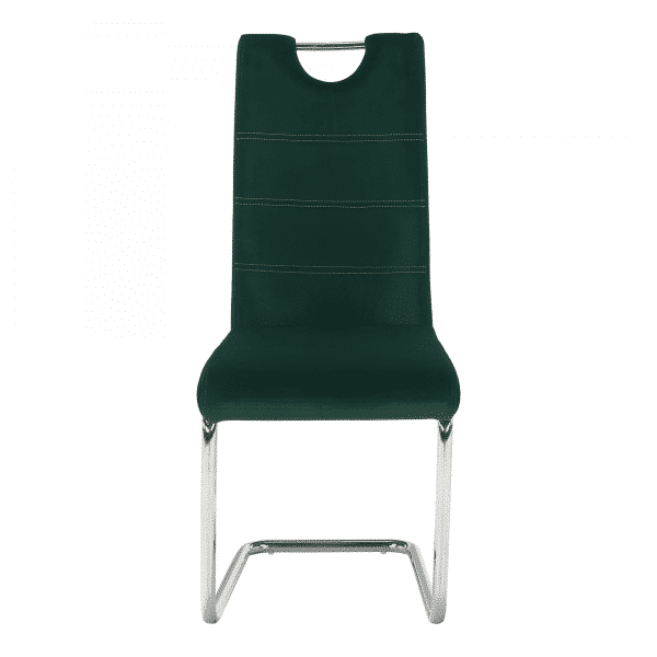 Jedálenská stolička, smaragdová velvet látka/svetlé šitie, abira new