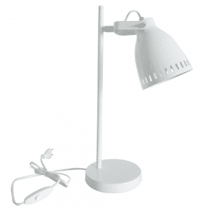 Stolná lampa, biela/kov, AIDEN TYP 1