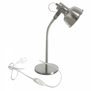 Stolná lampa v retro štýle, kov, matný nikel, AVIER TYP 1