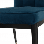 Dizajnová jedálenská stolička, petrolejová velvet látka, epona