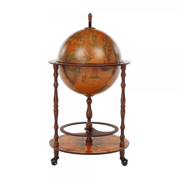 Barový servírovací stolík, čerešňa, globus 2-324