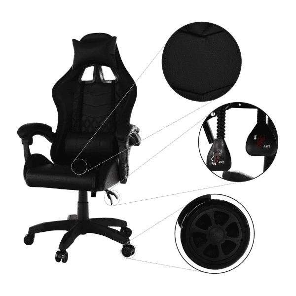 Kancelárske/herné kreslo s RGB LED podsvietením, čierna, MAFIRO