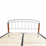 Manželská posteľ, drevo jelša/strieborný kov, 160×200, mirela