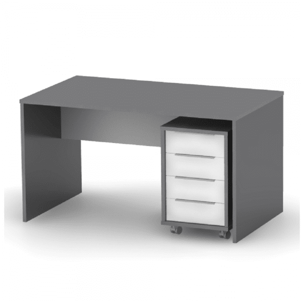 Písací stôl, grafit/biela, rioma new typ 16