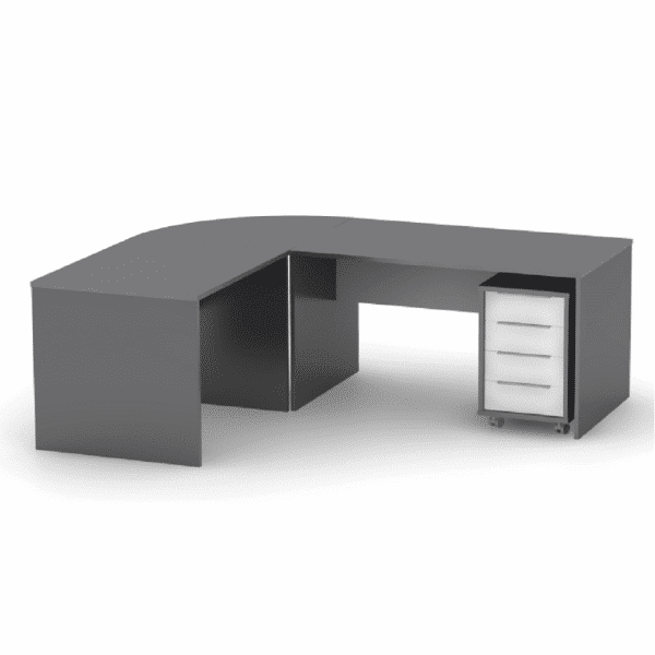 Písací stôl, grafit/biela, rioma new typ 16