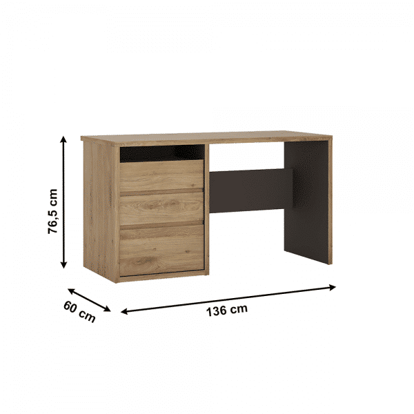 Pc stôl, univerzálny (Ľ/p), dub shetland, sheldon typ 80