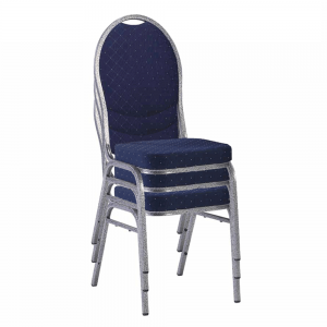Stolička, stohovateľná, látka modrá/sivý rám, JEFF 3 NEW 2