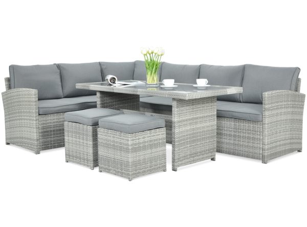 Záhradný set SALO+TABURETY Stone Grey