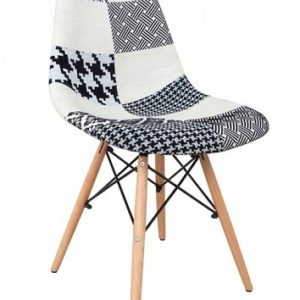 Jedálenská stolička patchwork (b) – biela