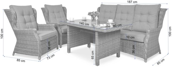 Záhradný set TRIVENTO DINING 3 Stone Grey