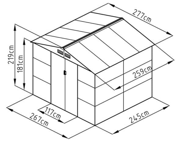 Záhradný domček montreal 9×8 walnut