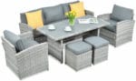 Záhradný set BORNEO+TABURETKY Stone Grey