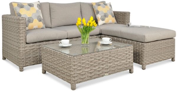 Záhradný technoratanový set MARCO CAFFE Beige