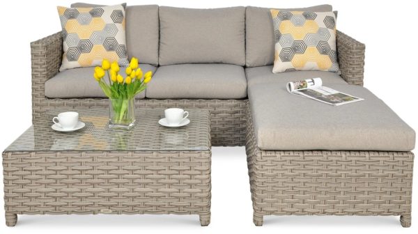 Záhradný technoratanový set MARCO CAFFE Beige