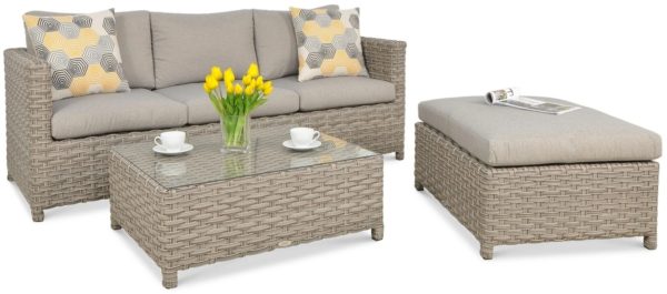 Záhradný technoratanový set MARCO CAFFE Beige