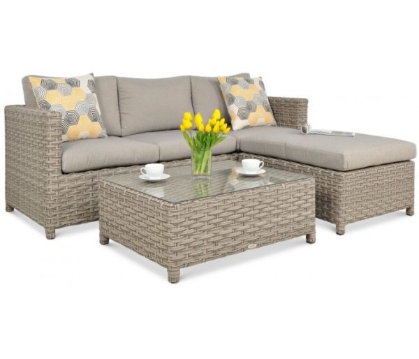 Záhradný technoratanový set MARCO CAFFE Beige