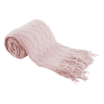 Tempo-kondela sulia typ 2, pletená deka so strapcami, svetloružová, 150×200 cm