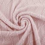 Tempo-kondela sulia typ 1, pletená deka so strapcami, svetloružová, 120×150 cm