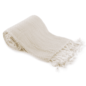 TEMPO-KONDELA TAVAU, pletená deka so strapcami, béžová/vzor, 150×200 cm