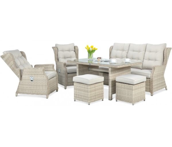 Záhradný set BALTIMORE DINING+TABURETKY Beige