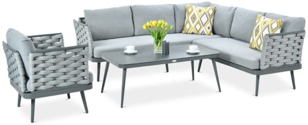 Záhradný rohový set MARINEL + KRESLO- Graphite
