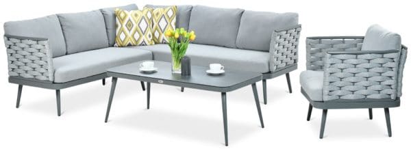 Záhradný rohový set MARINEL + KRESLO- Graphite