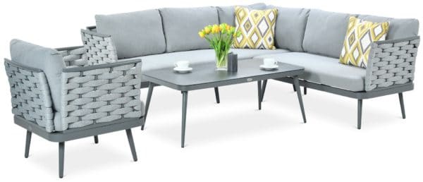 Záhradný rohový set MARINEL + KRESLO- Graphite