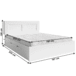 Spálňová zostava (posteľ/2ks nočný stolík/skriňa), biela, ramiak