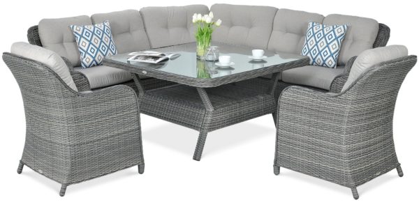 Záhradný rohový set SAVONA Dark Grey