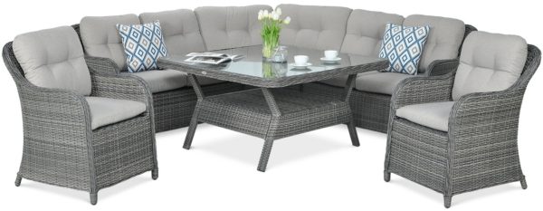 Záhradný rohový set SAVONA Dark Grey