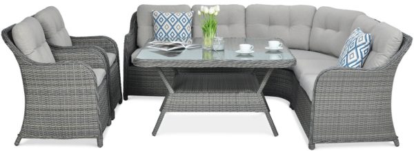 Záhradný rohový set SAVONA Dark Grey