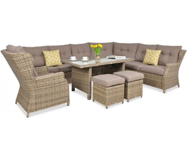 Záhradný rohový set TRIVENTO DINING – Brown