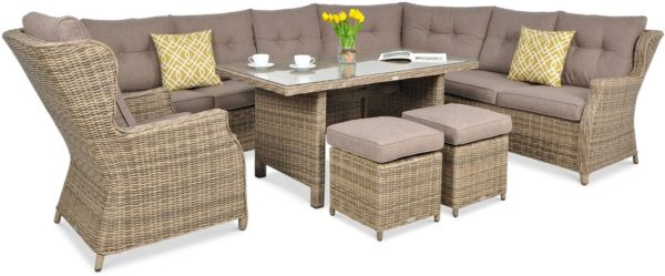 Záhradný rohový set TRIVENTO DINING – Brown