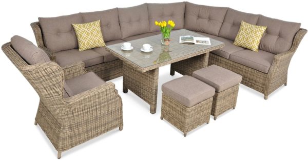 Záhradný rohový set TRIVENTO DINING – Brown