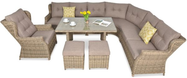 Záhradný rohový set TRIVENTO DINING – Brown