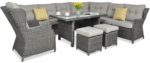 Záhradný rohový set TRIVENTO DINING – Dark Grey