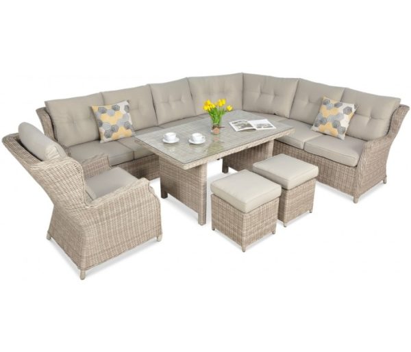 Záhradný rohový set trivento dining – light beige