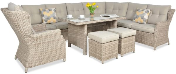 Záhradný rohový set trivento dining – light beige