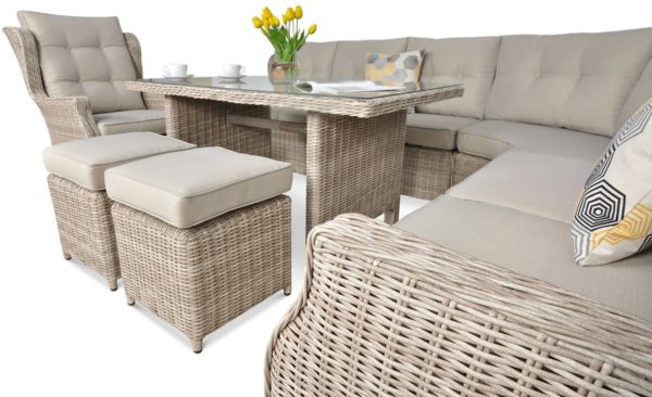 Záhradný rohový set trivento dining – light beige