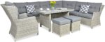 Záhradný rohový set trivento dining – white grey