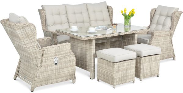Záhradný set BALTIMORE DINING+TABURETKY Beige